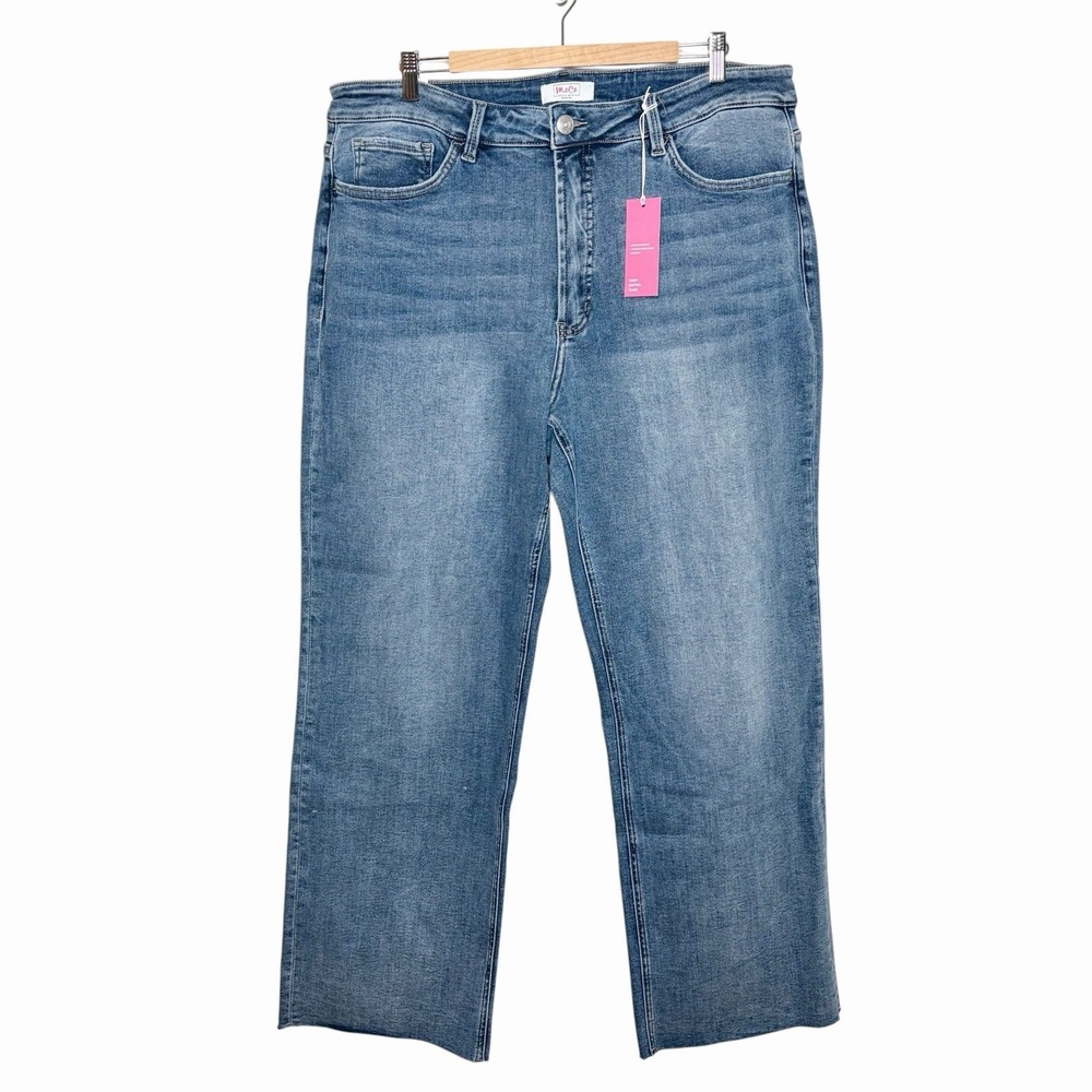 Moco Boutique Tummy Control Wide Leg Jeans Womens Size 22W Slimming High Rise